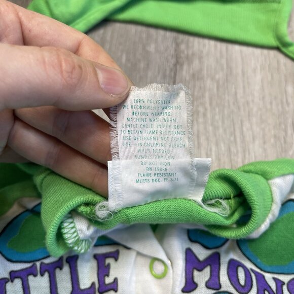 Dr. Denton Vintage One Piece Sleeper Pajamas Dinosaur Little Monster Size S 0-13 - Picture 8 of 13